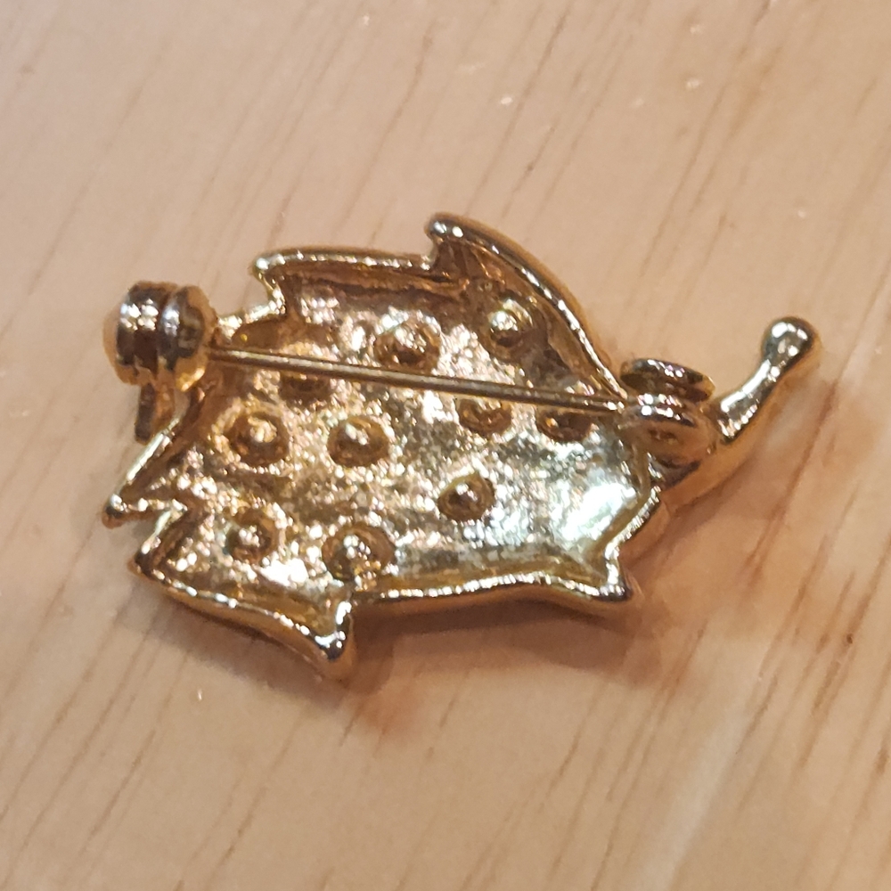 Mini Hedgehog Brooch with Rhinestones - Picture 2 of 2